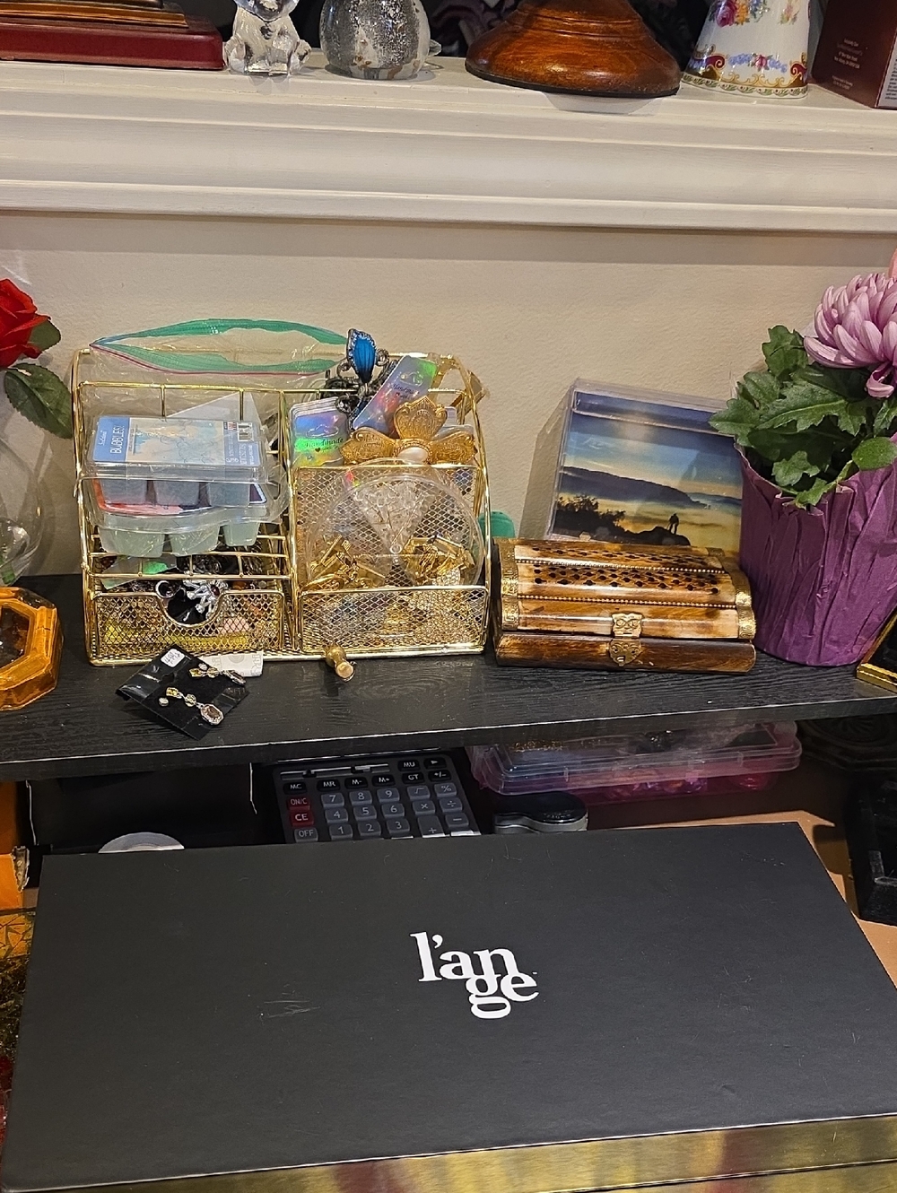 Lange Black Jewelry Box Hair Accessories Organizer